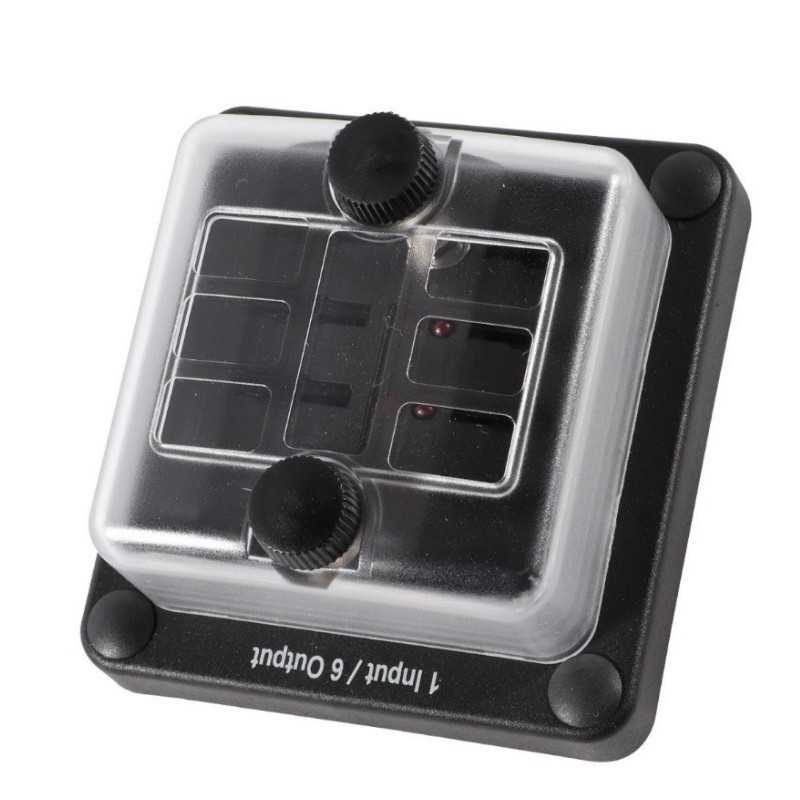 一进6/8/12路保险丝座带LED指示灯汽车房车带旋转开关防水防尘