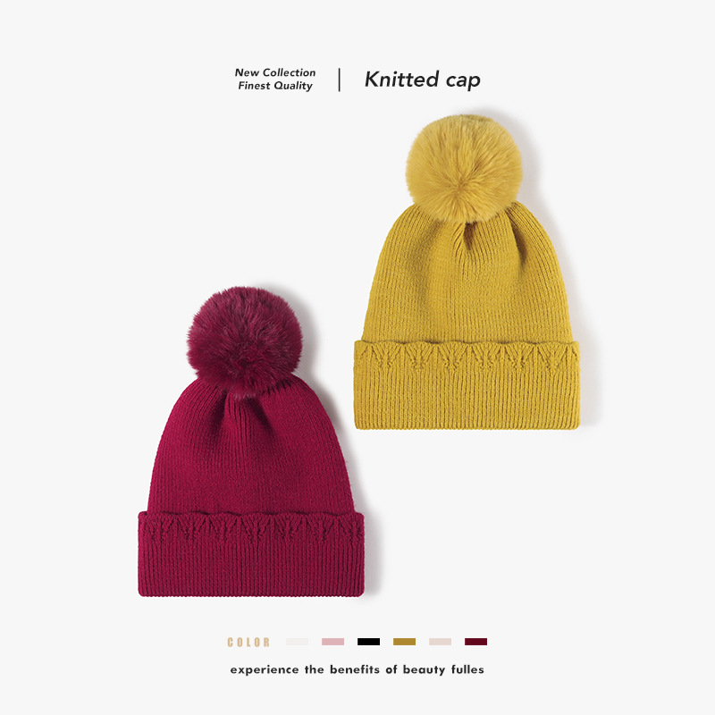 Koude hoed voor dames, herfst en winter, nieuwe pluche wollen hoed voor dames, Europese en Amerikaanse warme gebreide hoed voor buiten_voghion.com