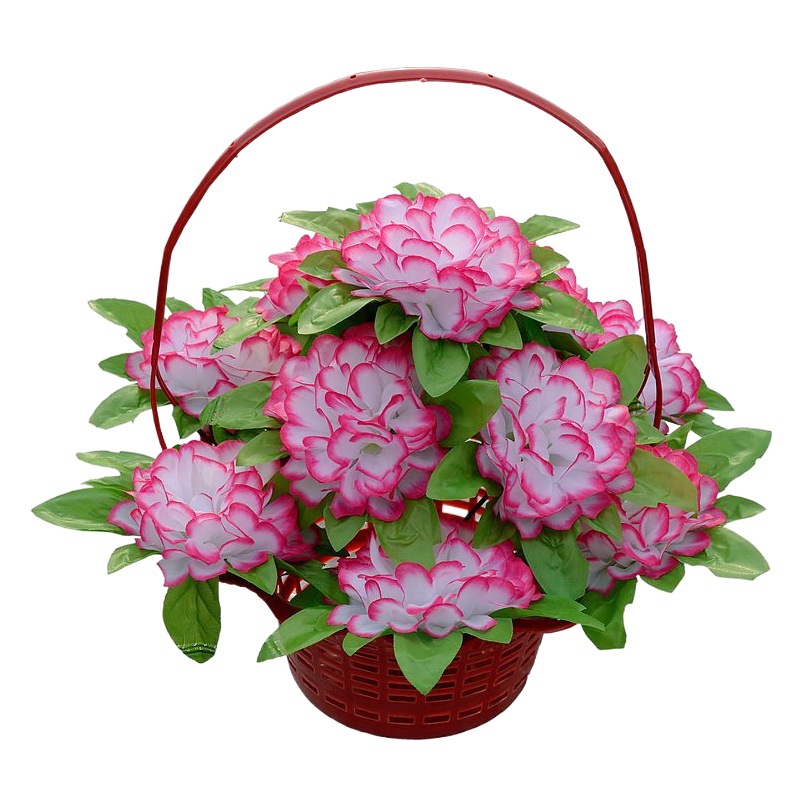 Flores artificiales de fábrica al por mayor en stock para decoración de jardín, fáciles de arreglar, cesta de crisantemos artificiales de 11 cabezas, entrega directa de fábrica.