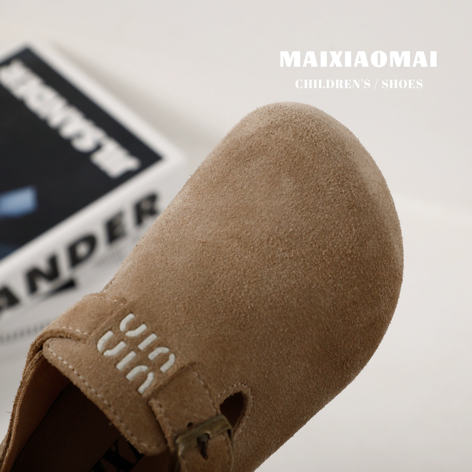 Детские туфли Maixiaomai удобные с тонкой подошвой, детские ботинки Birkenstock 2025 весна, новая замша изnubuck кожа, для мальчиков и девочек