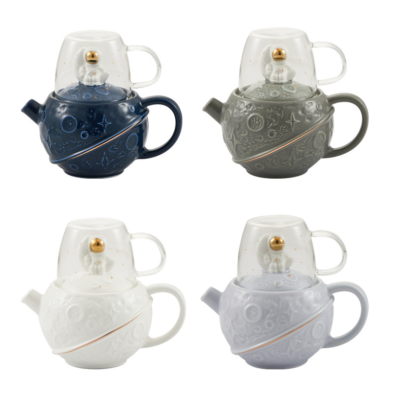 Astronauta juego de té traje de una sola pieza generación tetera de cerámica festival de mediados de otoño regalo amazonas especial para la impresión de logotipo