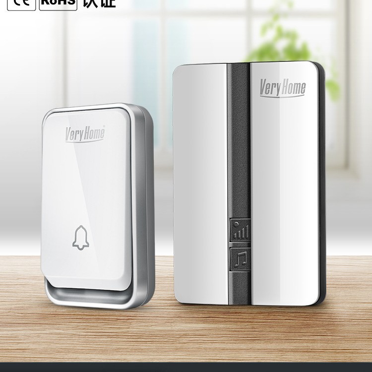 英规无线门铃家用智能不用电池门钟自发电防水遥控电子一拖二英式