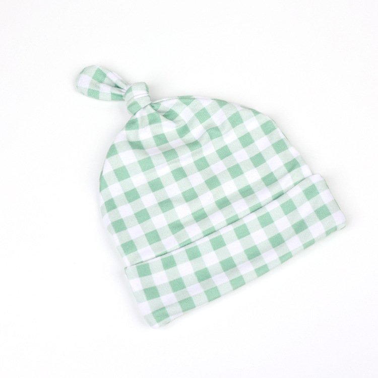 Fashion Green Plaid Baby Wrapping Cloth Swaddling Hat Quilt Suit Wholesale Nihaojewelry display picture 5