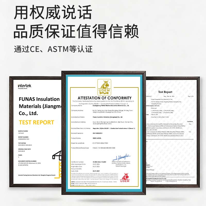 Certificación transfronteriza CE Grado A tablero de lana de roca resistente al fuego 50 grueso tablero de aislamiento hidrófobo especial para pared exterior de pared divisoria del techo