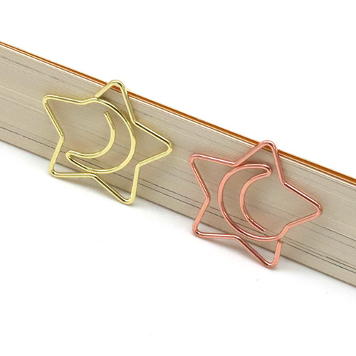 Factory Direct Mini Crescent Shape Gold Metal Creative Office Stationery Hook Pin