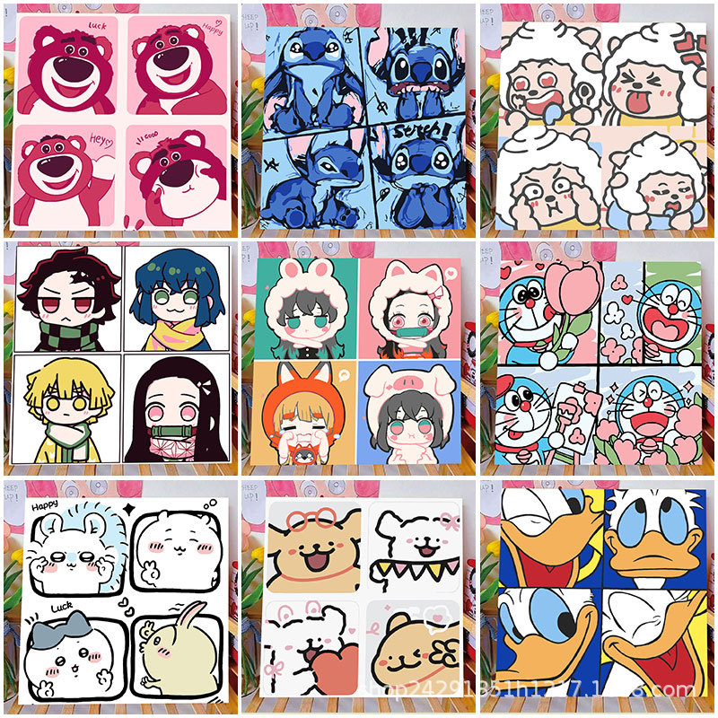 Best-Selling Four-Space DIY Digital Oil Painting Cartoon Animation Gift for Friends to Relieve Boredom Handmade Decorative Painting