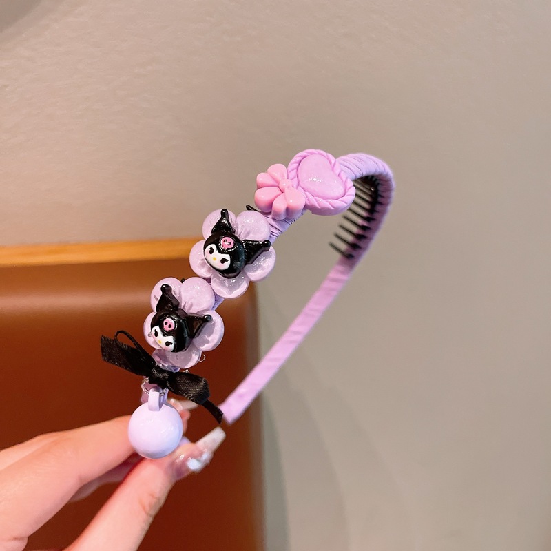 儿童发箍女童可爱库洛米发卡带齿防滑不伤发碎发整理神器发卡头饰|undefined