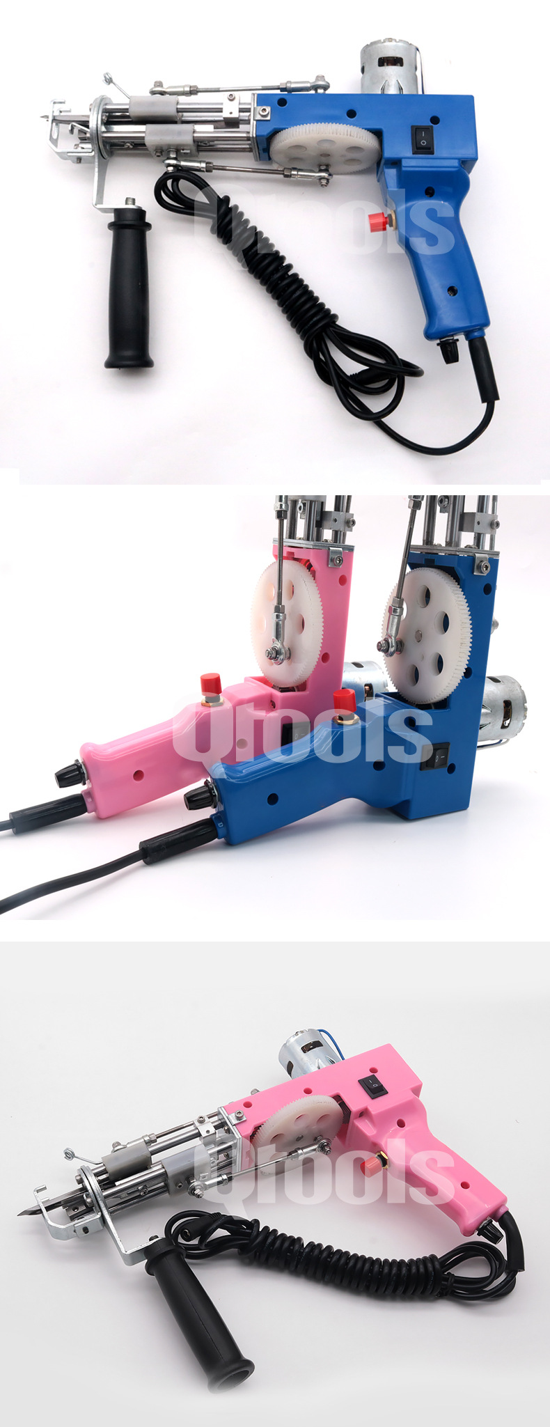 畅销款VK Tufting Gun 簇绒枪二合一割绒\圈绒蓝色地毯织机DIY手-阿里巴巴