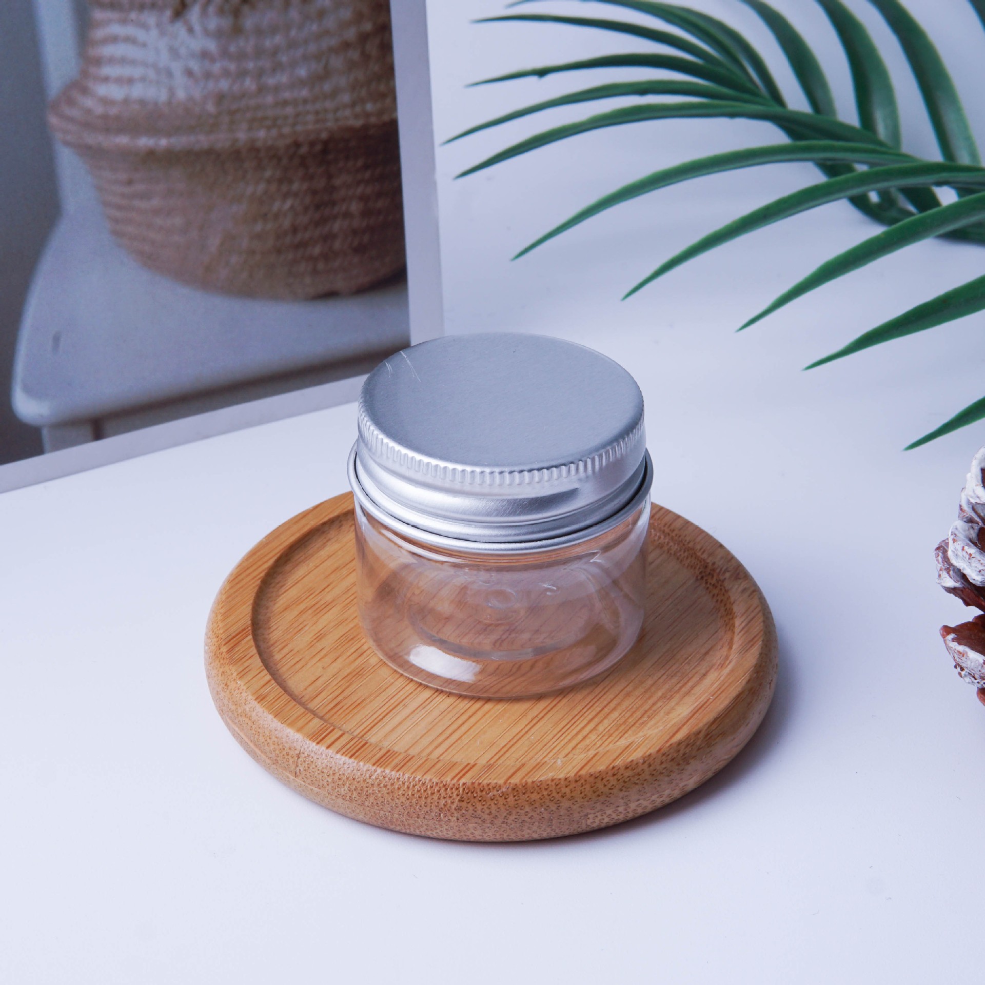 25g铝盖膏霜瓶广口瓶化妆品分装瓶pet塑料密封罐面霜膏瓶罐子旋罐