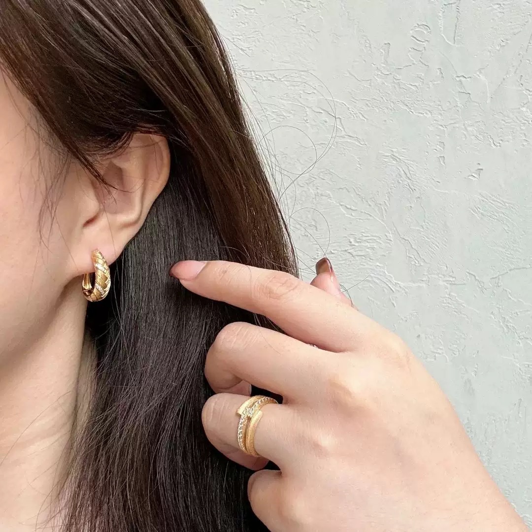 Bague large en forme de pointe de blé, style vintage, avec diamants scintillants pour femme_voghion.com