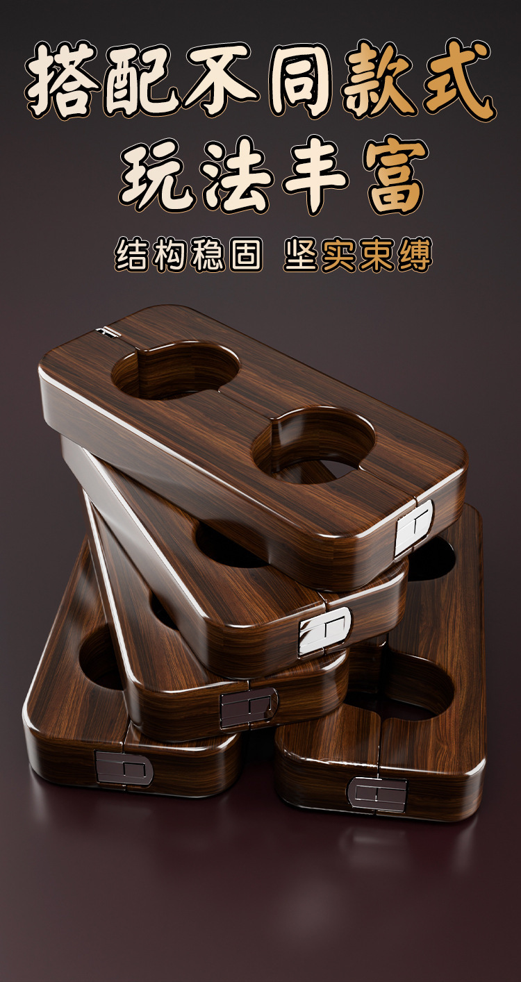 SM Wooden Pillory Restraint Set with Metal Fittings for Couples — detail image 8