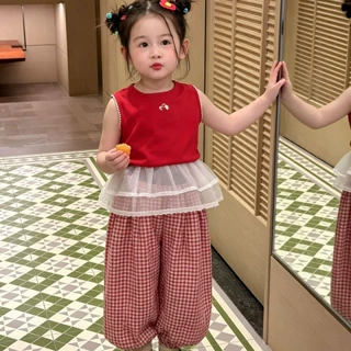 2026夏季新品  韩版童装  女童无袖背心上衣 宝宝圆领背心T恤