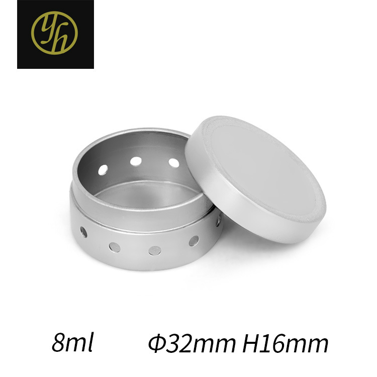 打圆孔8ml小铝盒32*16mm 鱼钩零件分装盒 蜡烛香皂试样品盒圆形
