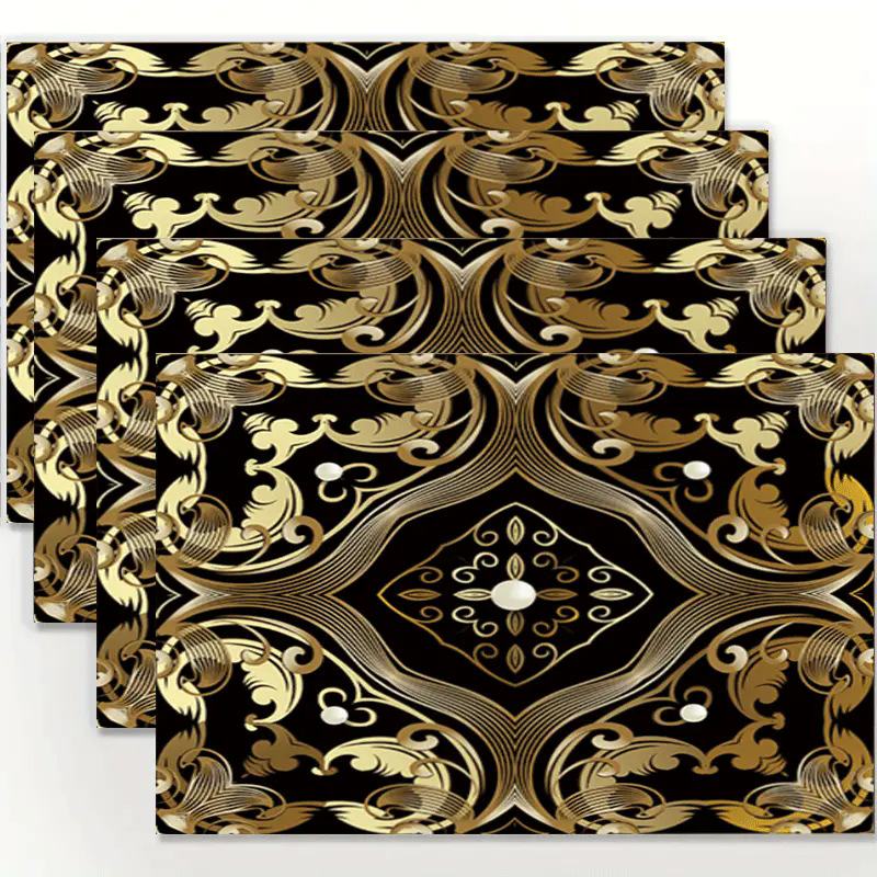 Transfronterizos lino almohadilla de mesa Aliexpress TEMU Amazon almohadilla de mesa cuadrada búfalo rojo almohadilla de Navidad Día de la Independencia