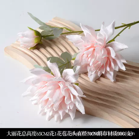 2 flowers one bud dahlia pink
