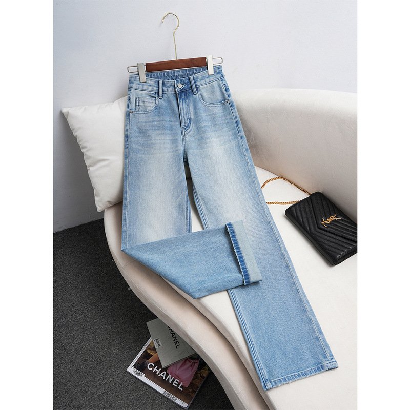 Li Girl's Same Style Four-Way Stretch Wide-Leg Jeans 2025 Spring New Loose Straight Jeans for Women