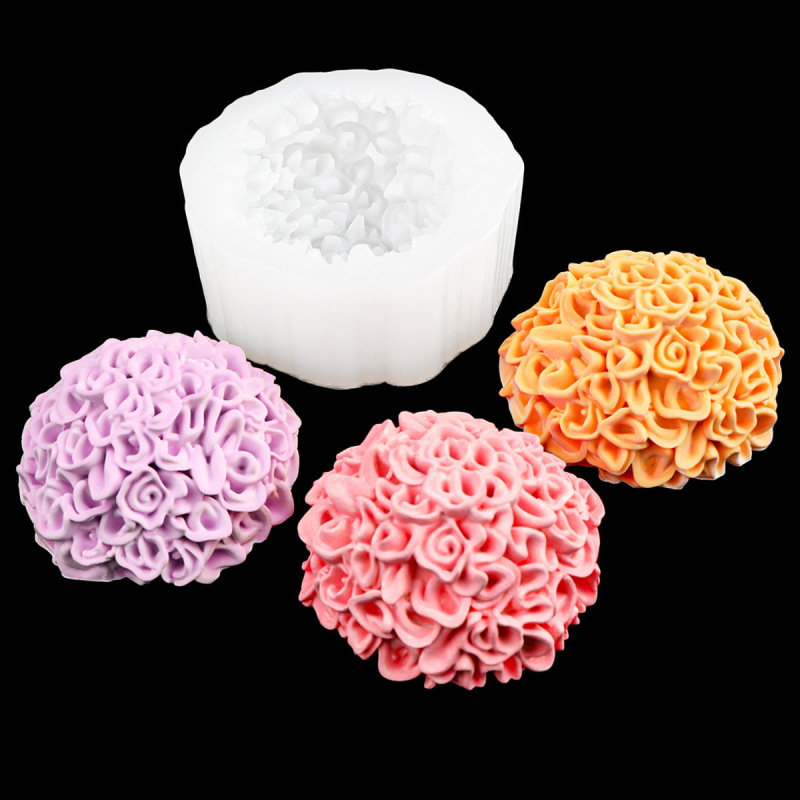 マリーゴールドの香りのキャンドルシリコンモールド菊の花ボール大花クラスター装飾品装飾シリコンモールド|undefined
