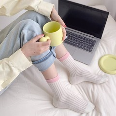 Mesh White Socks for Women, Summer Thin Breathable Pure Cotton Candy-Colored Hollowed-Out Crew Socks, Instagram-Fashionable Mid-Calf Socks