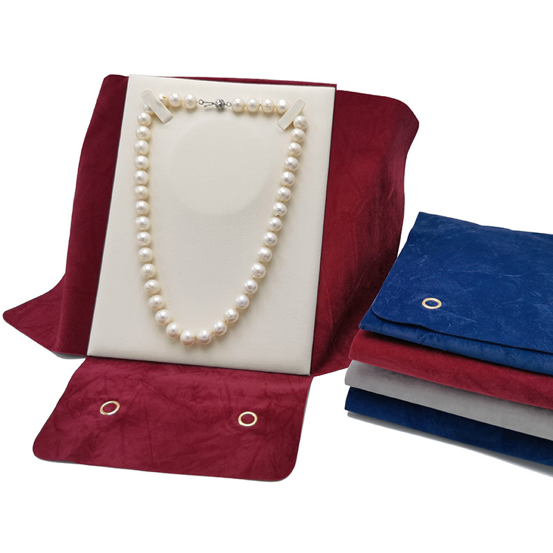 Double-sided beige two-color necklace with velcro from pearl