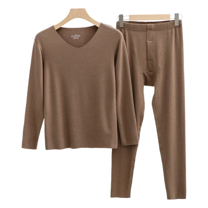 Деронг термобелье Мужской набор осенью и зимой бархат без следов