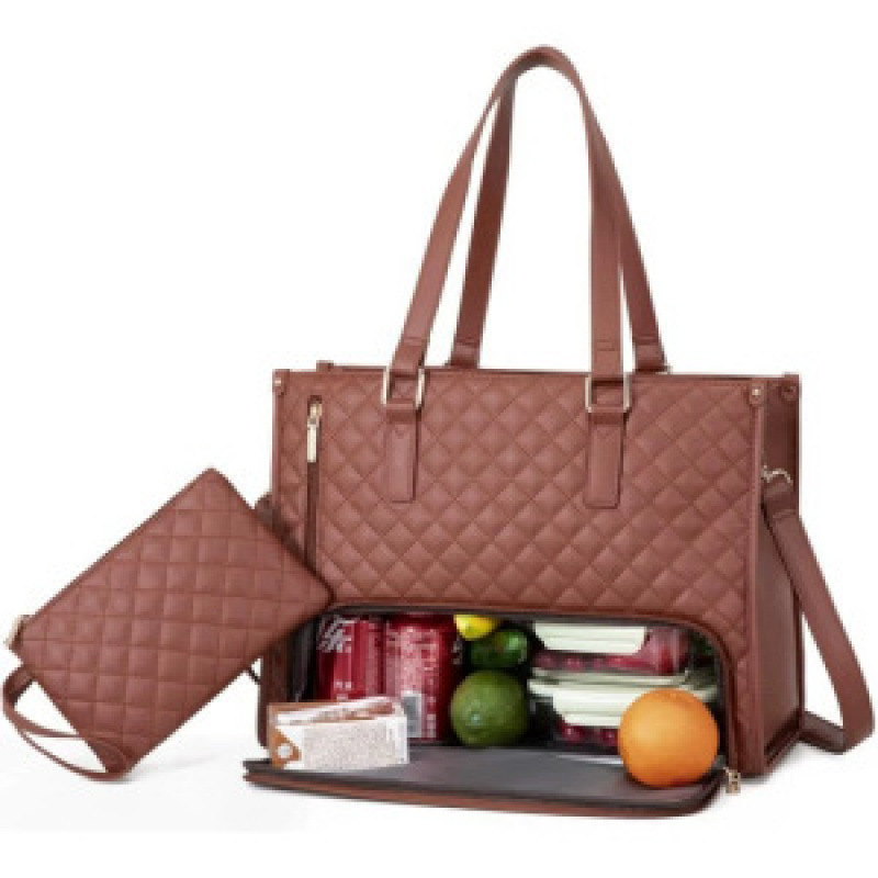 Bolso de almuerzo de mujer bolso de computadora portátil con aislamiento térmico bolso de computadora de gran capacidad