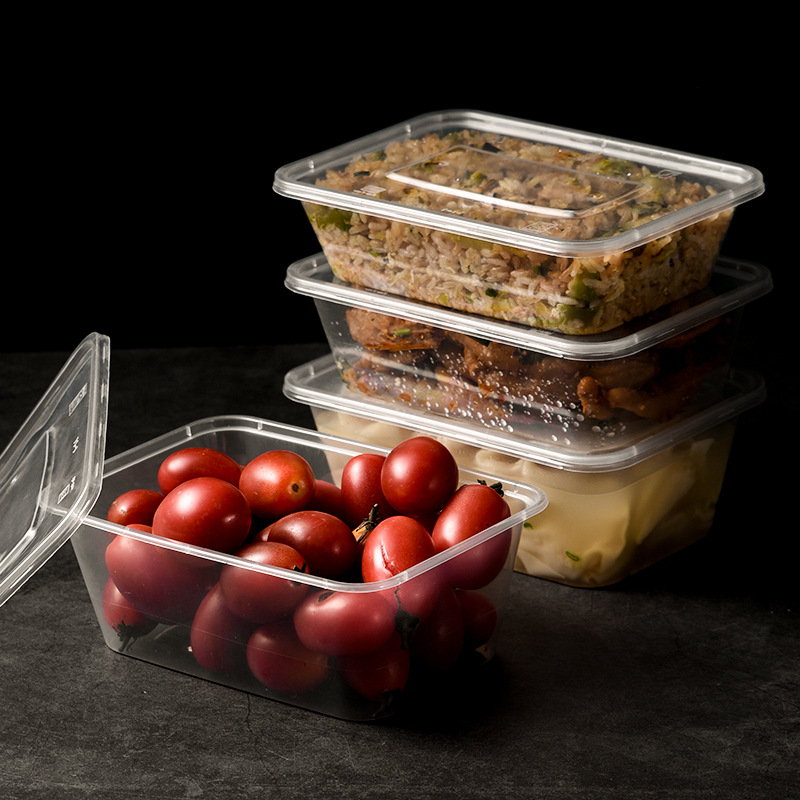 pp塑料一次性餐盒商用饭店加厚快餐盒透明带盖外卖打包盒批发