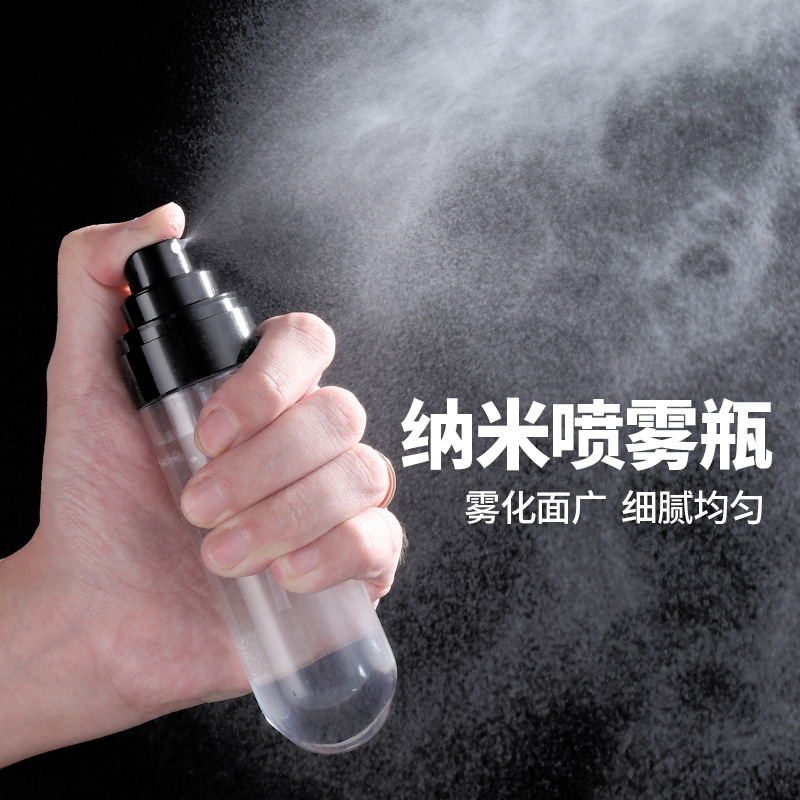 Oferta en stock, botella de spray de maquillaje fijo, botella de subempaque de perfume, nano spray de niebla fina, botella de spray cosmético de alta gama