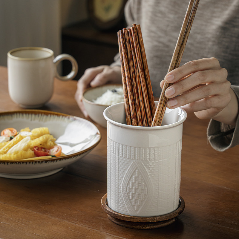 Buenas cosas recomendadas creativas en relieve drenaje de cerámica tanque de cocina horquilla de cocina tanque de almacenamiento doméstico exportación transfronteriza