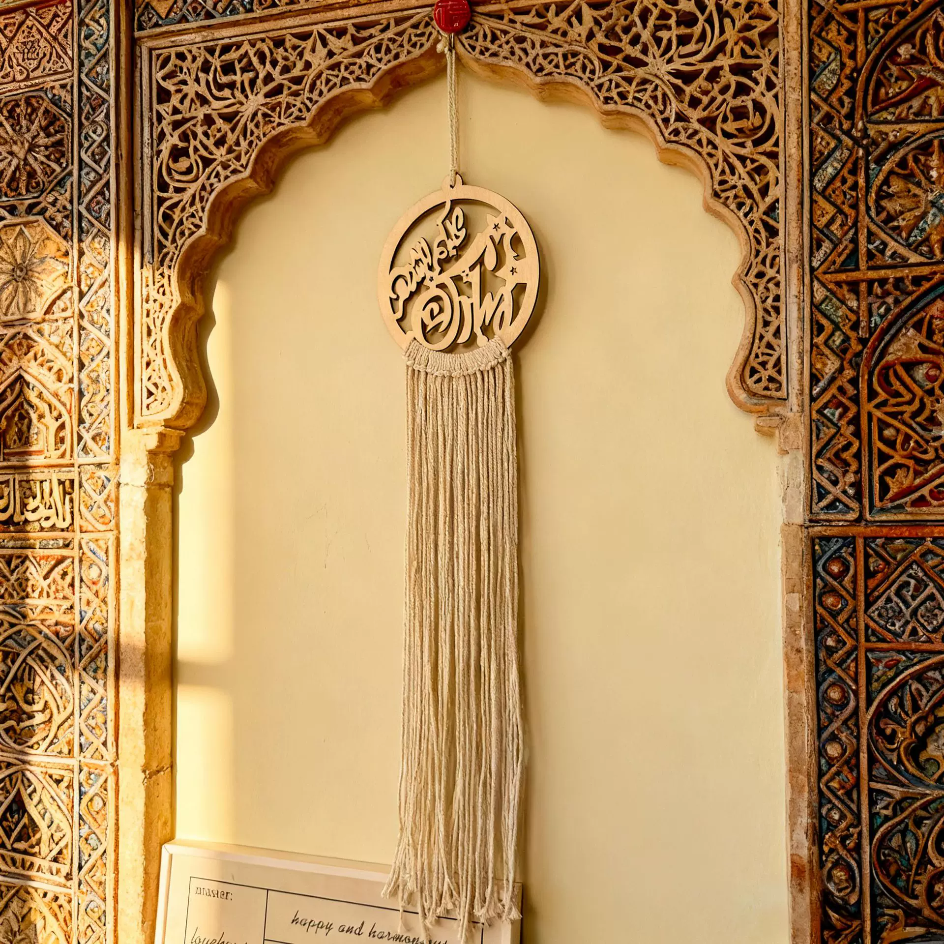 新款中东编织挂毯捕梦网手工挂件家居壁挂星星月亮装饰挂布批发