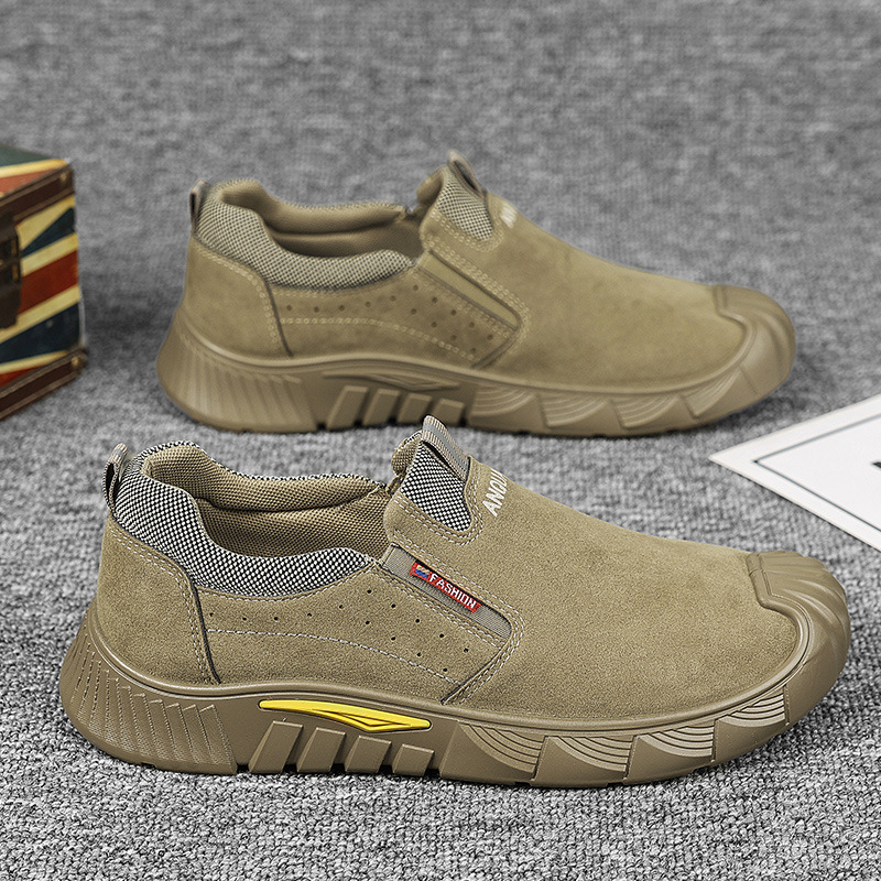 Zapatos de hombre de suela suave otoño nuevos zapatos de protección laboral bajos zapatos de trabajo de moda para hombres zapatos de trabajo negros casuales universales