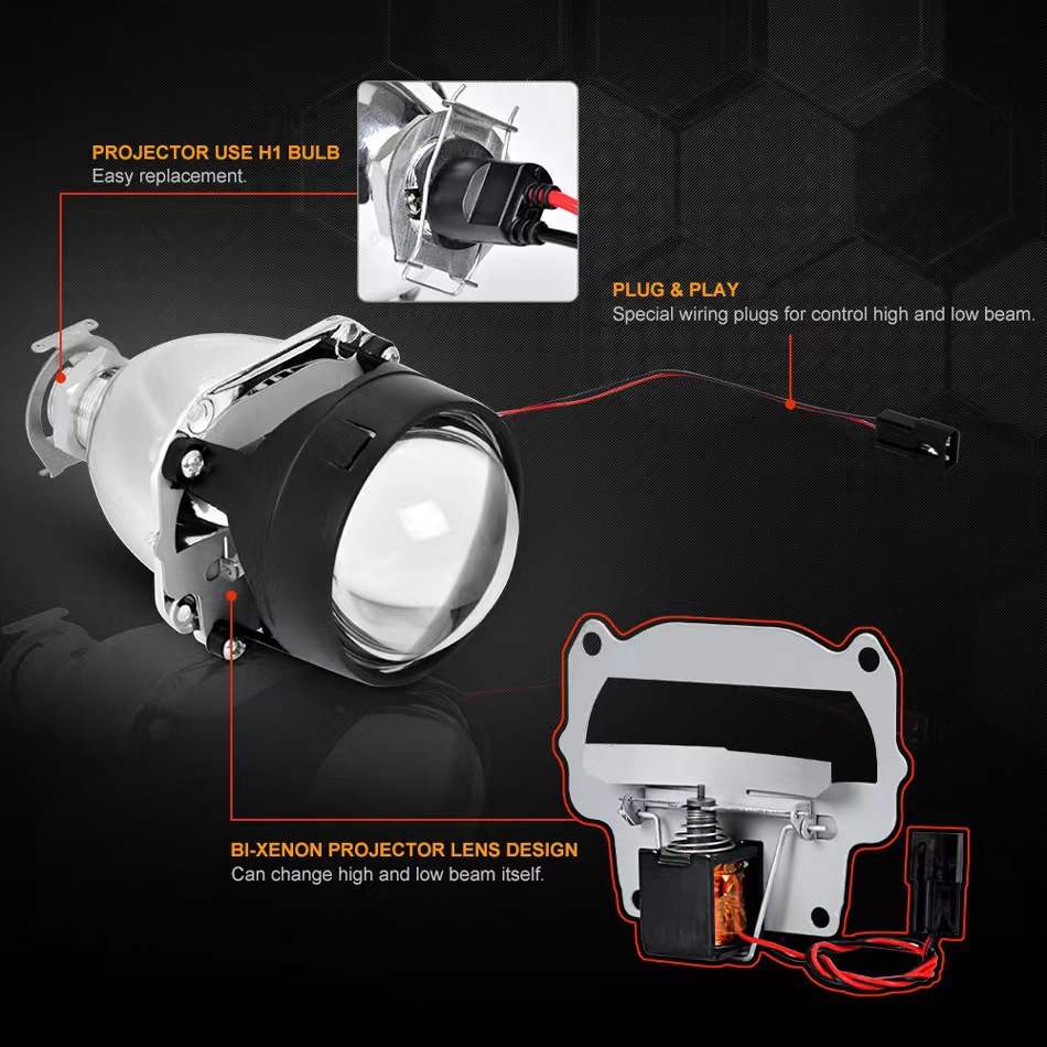 Cross-border explosions 2.5 inch Visteon HID dual-light lens suit H1 xenon lamp car LED headlight lamp