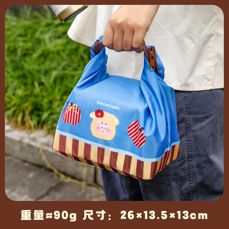 Мягкая пижама с перевернутым дном Apple, хлопковым низом, полотняного переплетения, складная сумка для обеда с пряжкой, сумка для риса