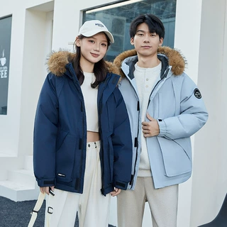 2025冬季新款大牌同款 羽绒服 防水防污防油 连帽宽松工装情侣外