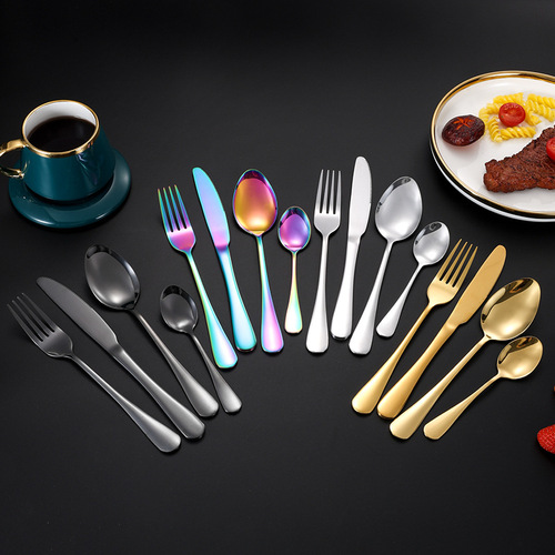 Cross-border Amazon Western food knife and fork set 1010 stainless steel tableware 20-piece set 24-piece set steak knife, fork and spoon