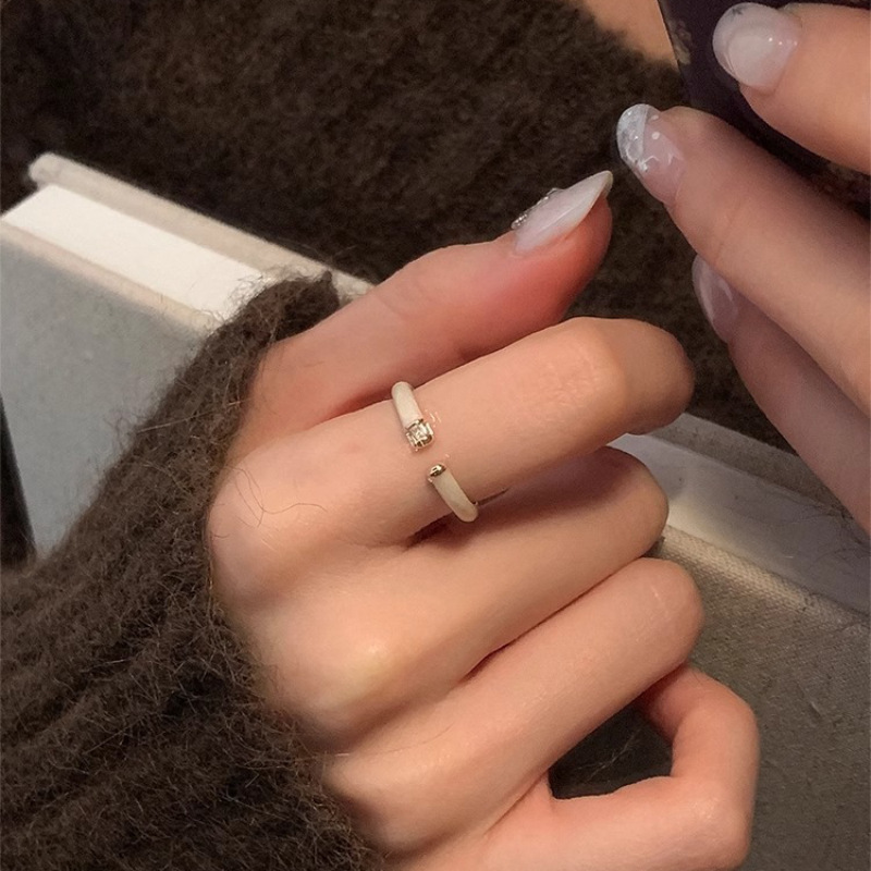 Emaille Tropfenglasur Strass Ring Eleganter Designer Damenring_voghion.com