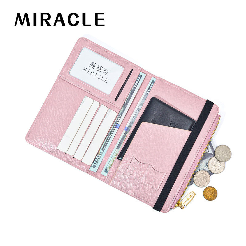 Manruike simple RFID pasaporte titular de la tarjeta de cremallera de color sólido lindo anti-magnético boleto aéreo pu cubierta protectora pasaporte titular