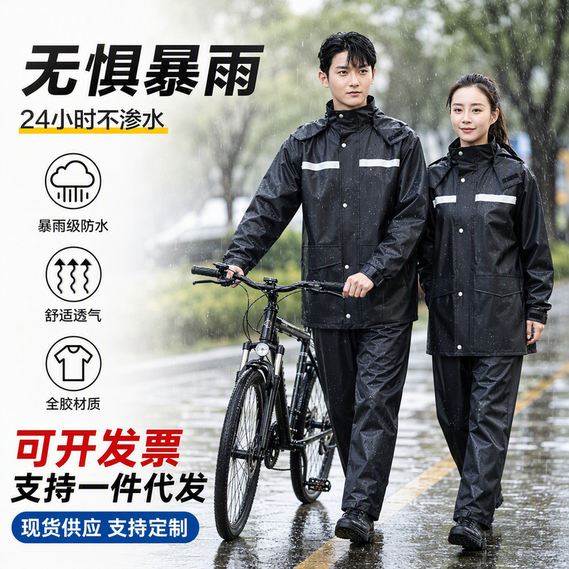 Raincoat rain pants suit Oxford cloth split type labor protection wholesale electric car motorcycle takeaway reflective outdoor raincoat Raincoat rain pants suit Oxford cloth split type labor protection wholesale electric car motorcycle takeaway reflective outdoor raincoat