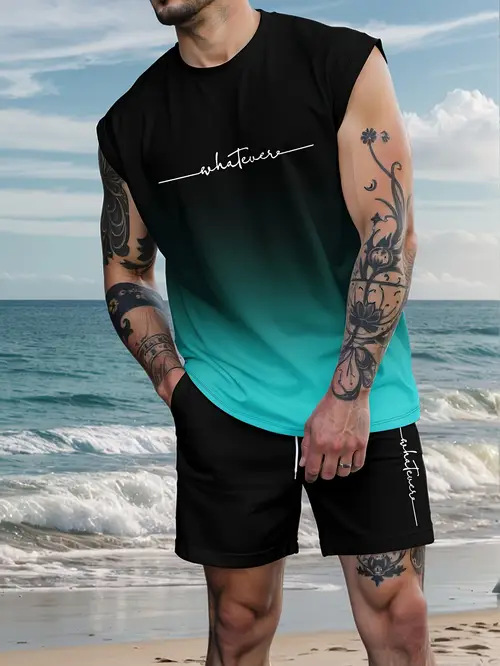Men's Vest Set Skin Friendly Cool Summer Not Stuffy Or Sweaty Clothing_viptrois.com