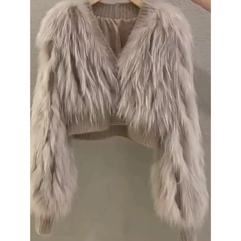 Зимняя куртка, модный свитер, стиль Chanel, V-образный вырез