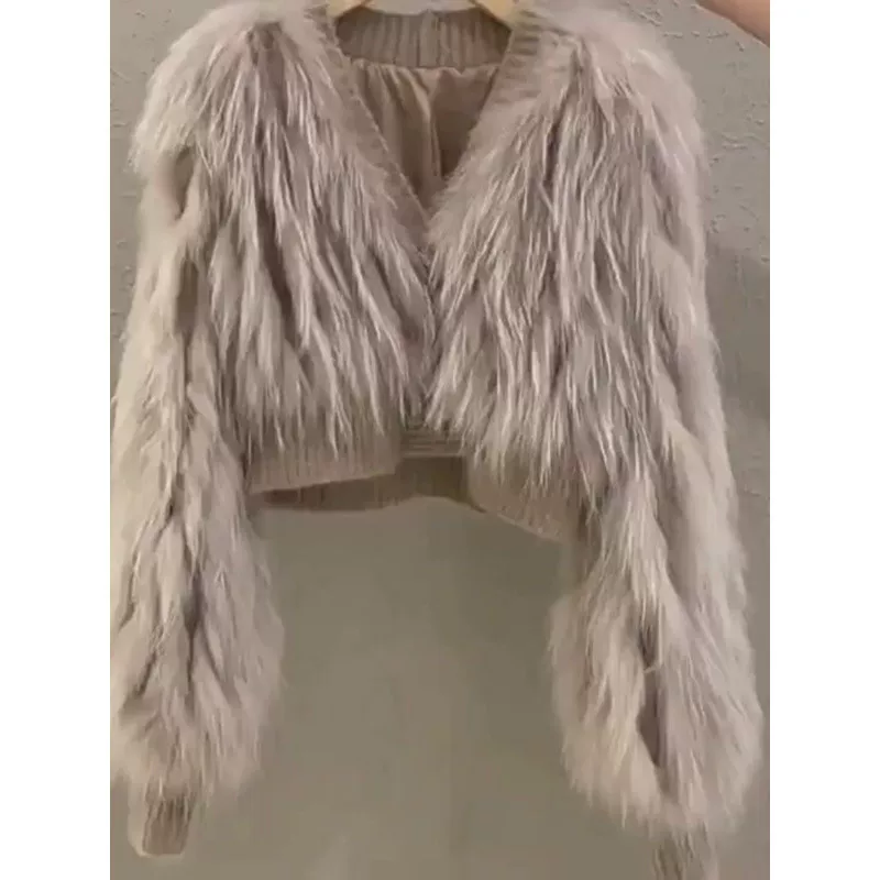 Зимняя куртка, модный свитер, стиль Chanel, V-образный вырез