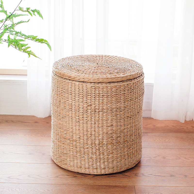Wholesale 444Z Woven Storage Bench, Wooden Home Entrance Shoe Bench, Grass Woven Makeup Bench, Living Room Shelf