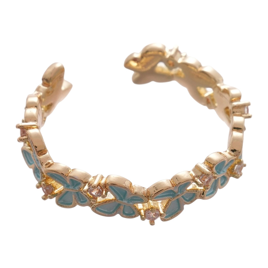 Bague élégante et raffinée, ornée d'une fleur en zircon et plaquée or véritable, pour l'index._voghion.com