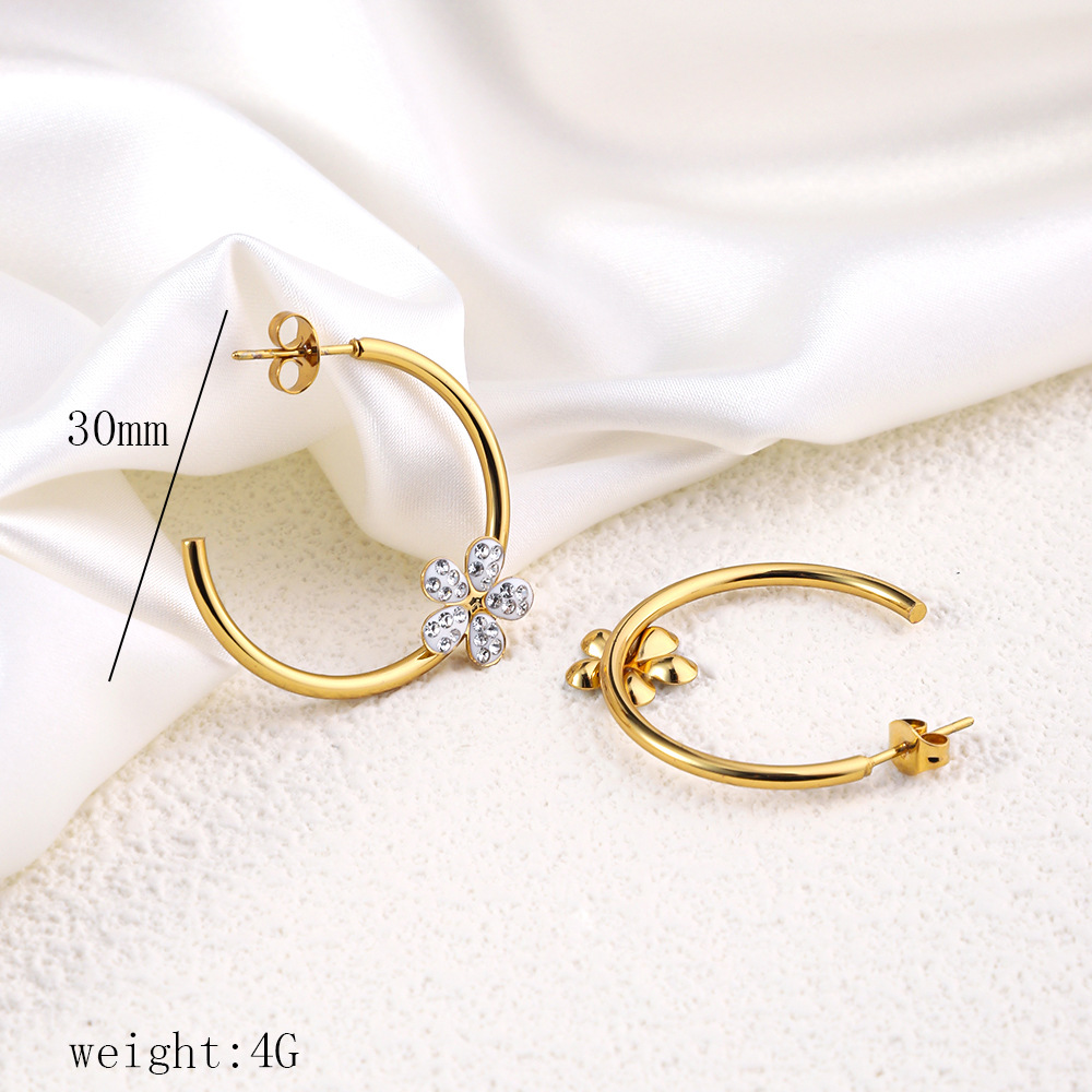 1 Pair Simple Style Commute Geometric Heart Shape Plating Titanium Steel Drop Earrings Earrings Ear Studs display picture 27