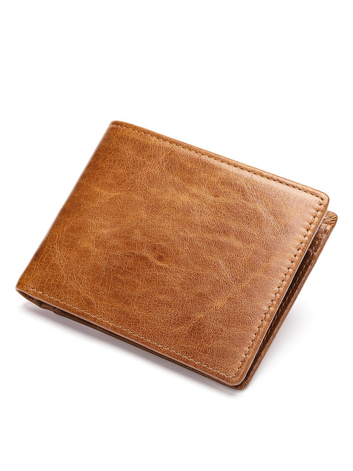 Ví da nam Marante cao cấp dạng gấp đôi nhiều ngăn đựng thẻ dung tích lớn da bò lớp đầu — Màu nâu, Màu đen, Màu cà phê