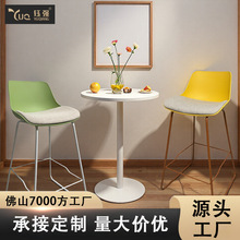 网红吧台椅现代简约INS风塑料休闲高吧椅家用餐厅酒吧高吧椅