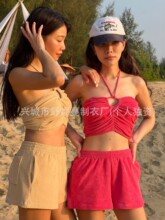 泳装特卖甩货毛巾布比基尼纯欲三件套性感游泳衣女高级感温泉泳装