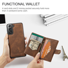 新适用三星S24后盖式插卡手机壳A52/A72二合一分体磁吸背贴保护套