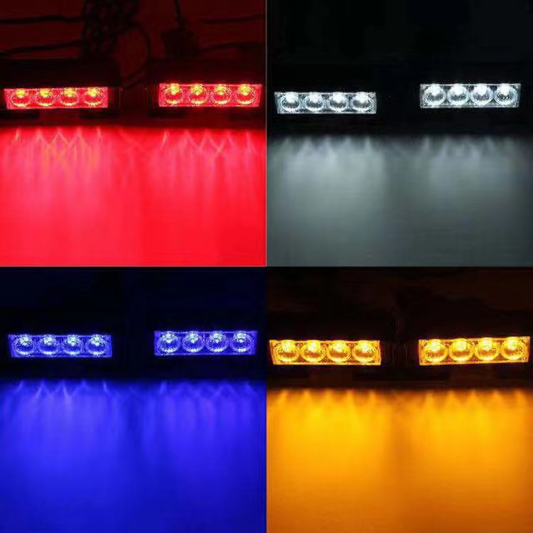 Car Truck Modified 4LED Dual 8LED Grille Strobe Warning Light