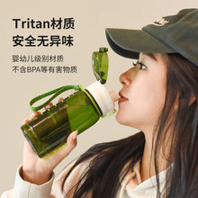 简约弹盖运动水杯儿童学生tritan材质塑料便携吸管随水杯工厂代发