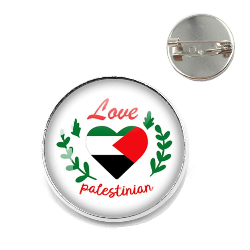 Transfronterizo pin bandera palestina vidrio personalidad arte insignia broche accesorios hombres mujeres broche